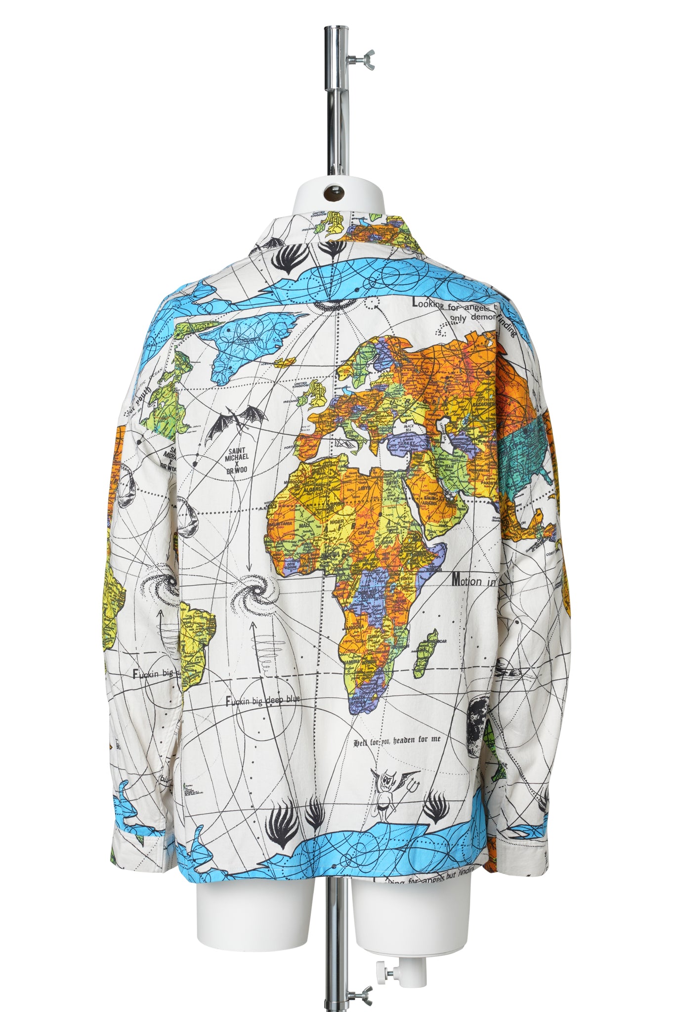 Dr.Woo DW_PAJAMA SHIRT/WORLD MAP / WHITE