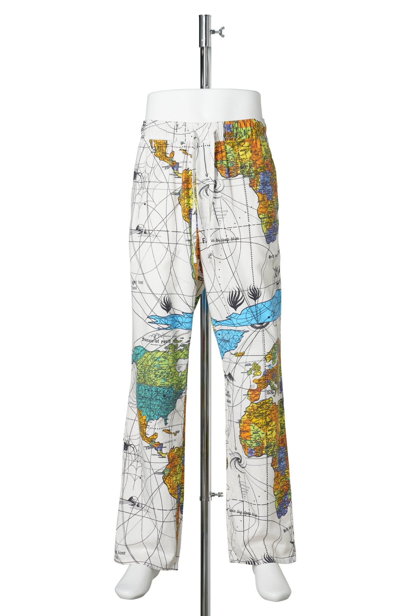 Dr.Woo DW_PAJAMA PANTS/WORLD MAP / WHITE