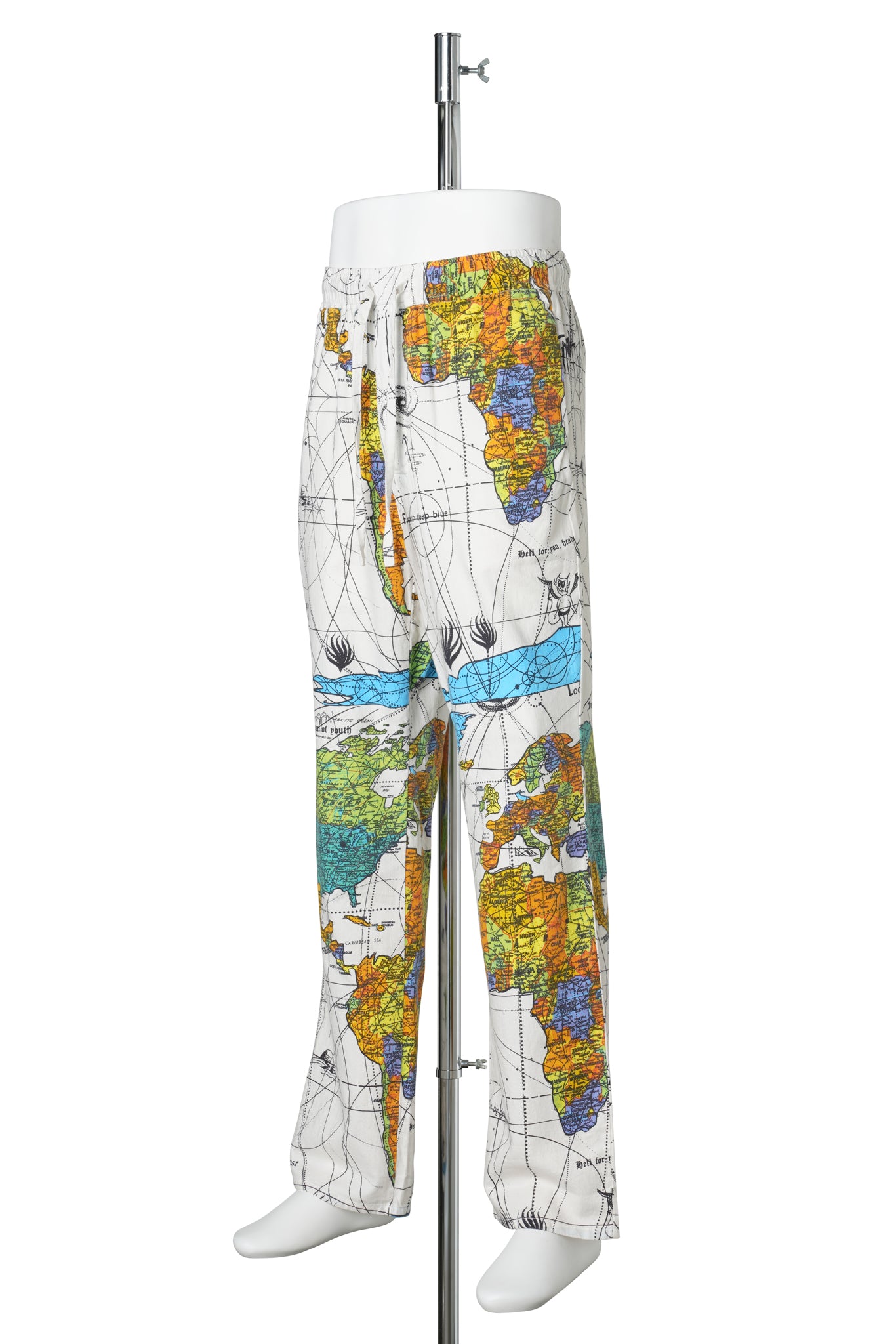 Dr.Woo DW_PAJAMA PANTS/WORLD MAP / WHITE