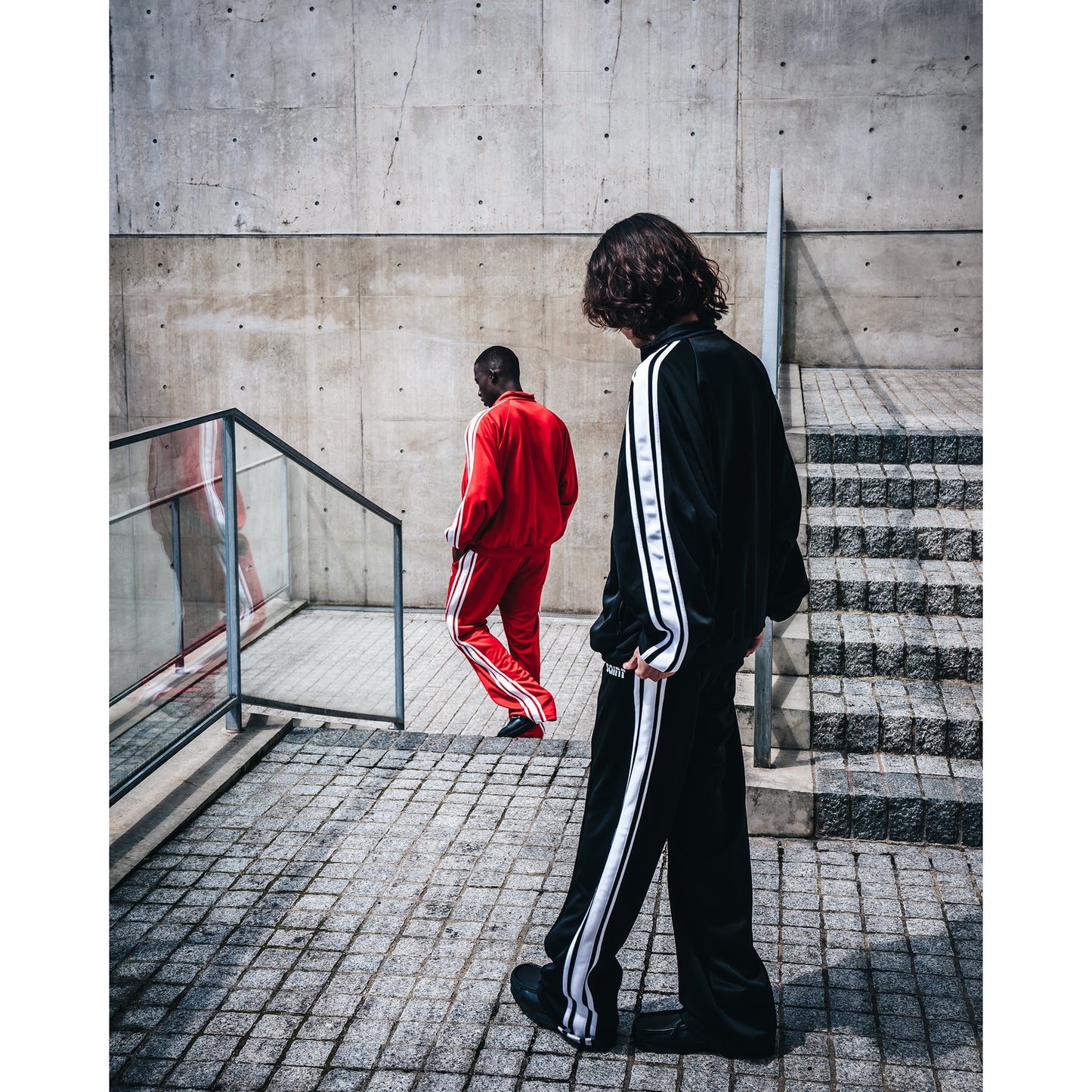 TRACK PANTS/SAINT / BLACK