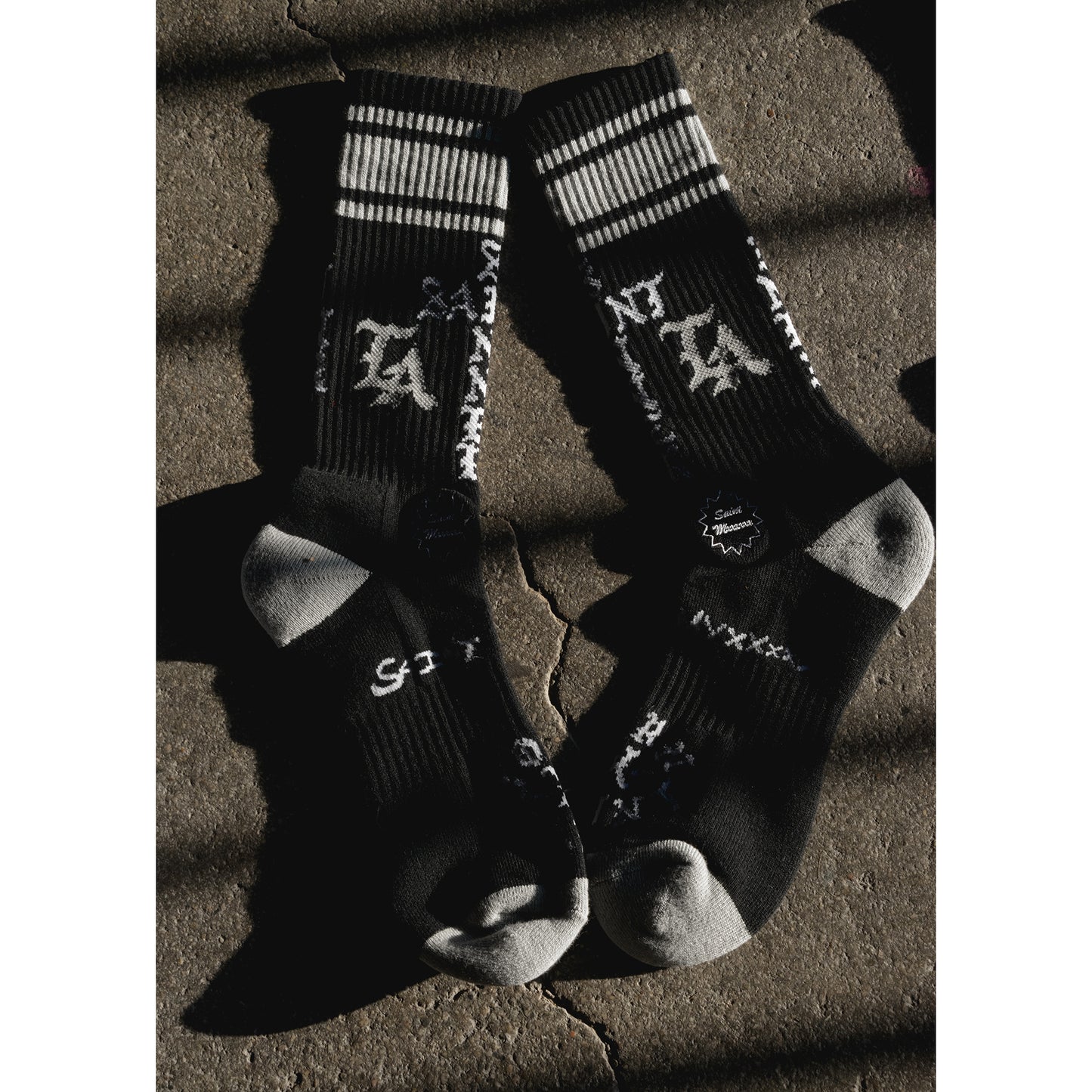 BORN X RAISED BR_SOCKS/ST SINNER / BLACK