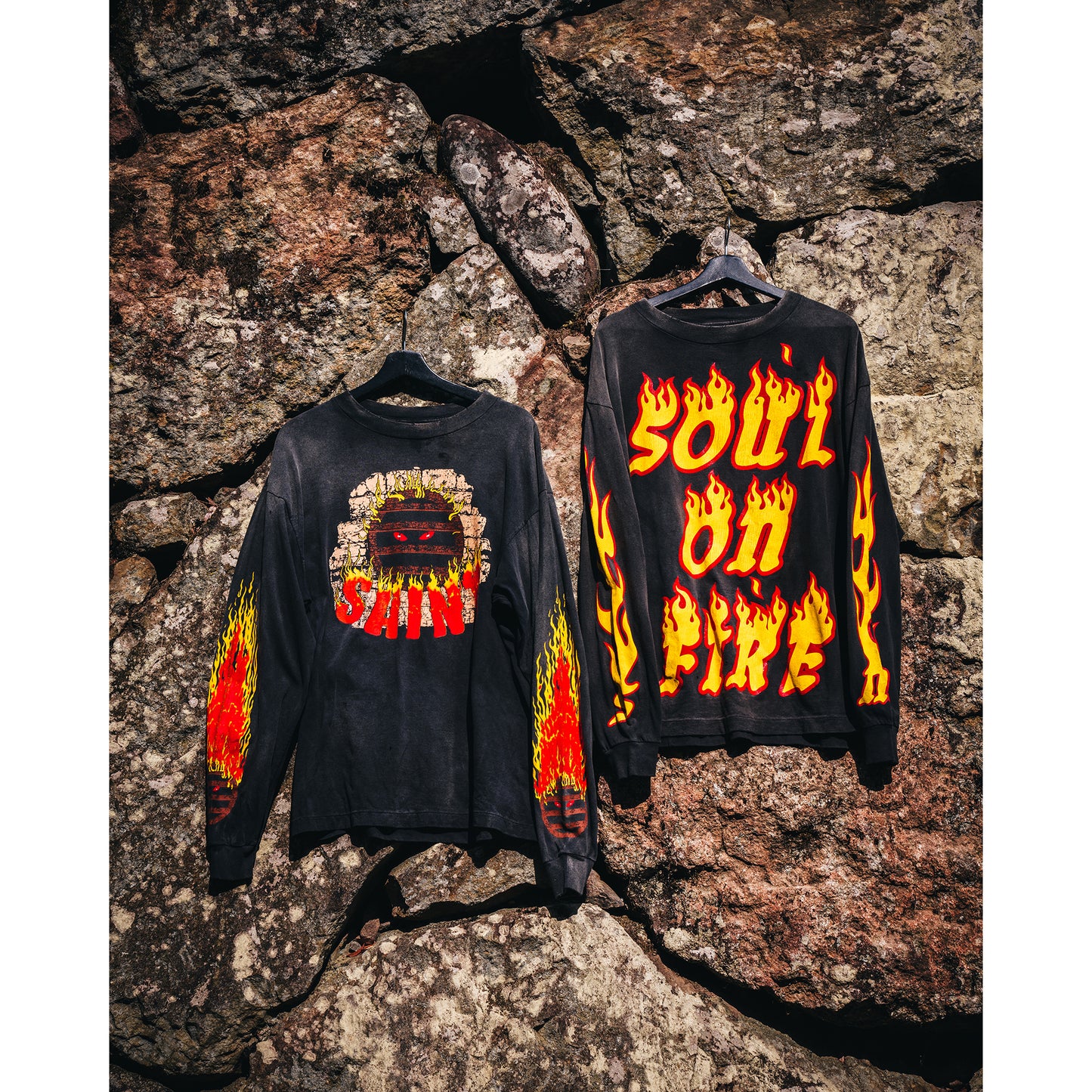 LS TEE/SOUL ON FIRE / BLACK