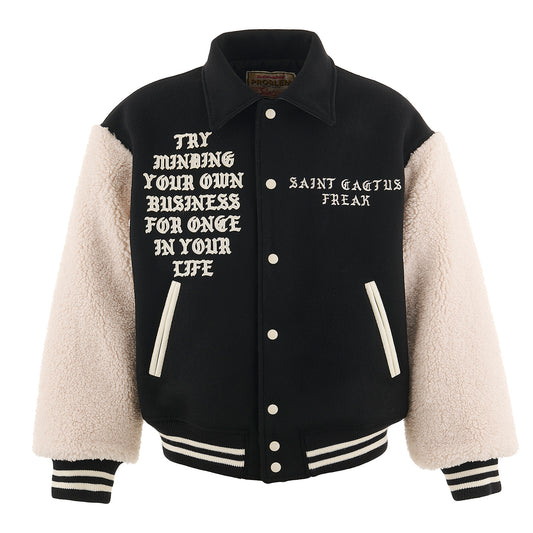 CACTUS PLANT FLEA MARKET CP_VARSITY JKT/LMA / BLACK