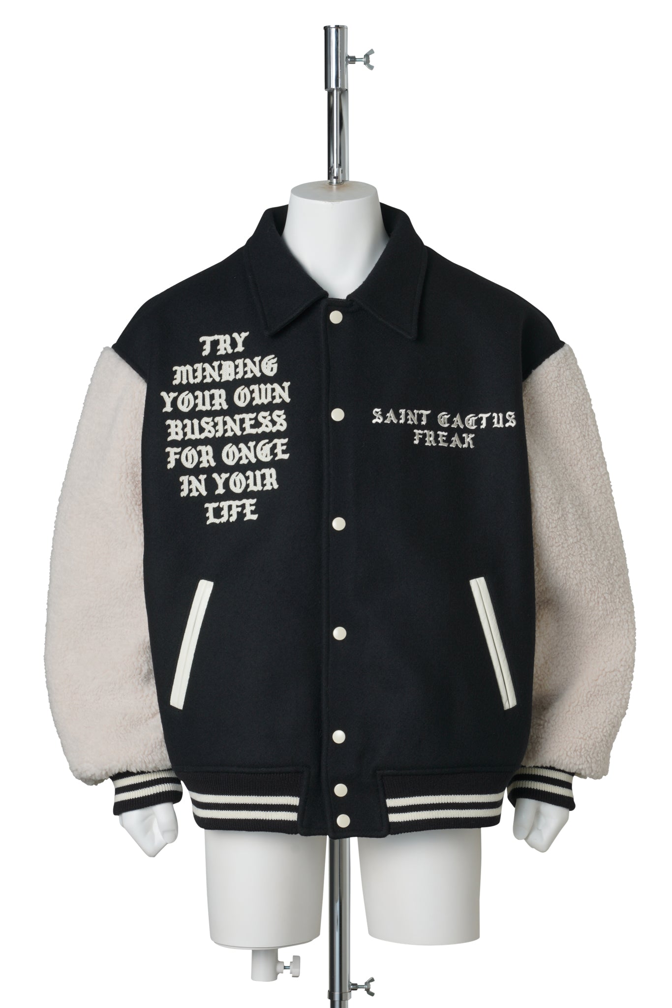 CACTUS PLANT FLEA MARKET CP_VARSITY JKT/LMA / BLACK