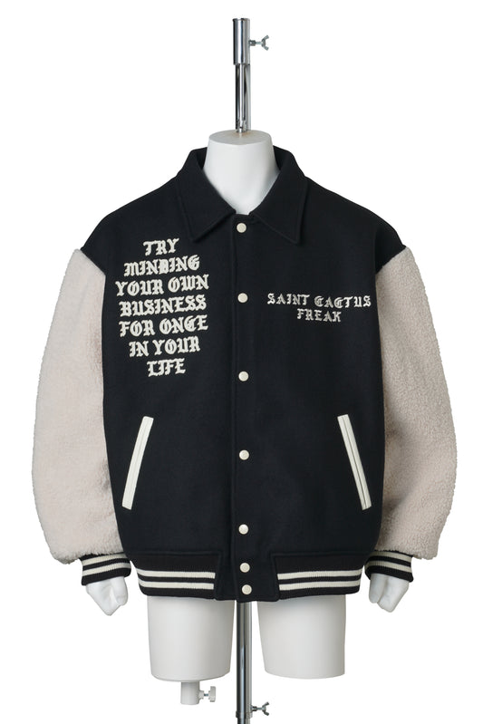 CACTUS PLANT FLEA MARKET CP_VARSITY JKT/LMA / BLACK