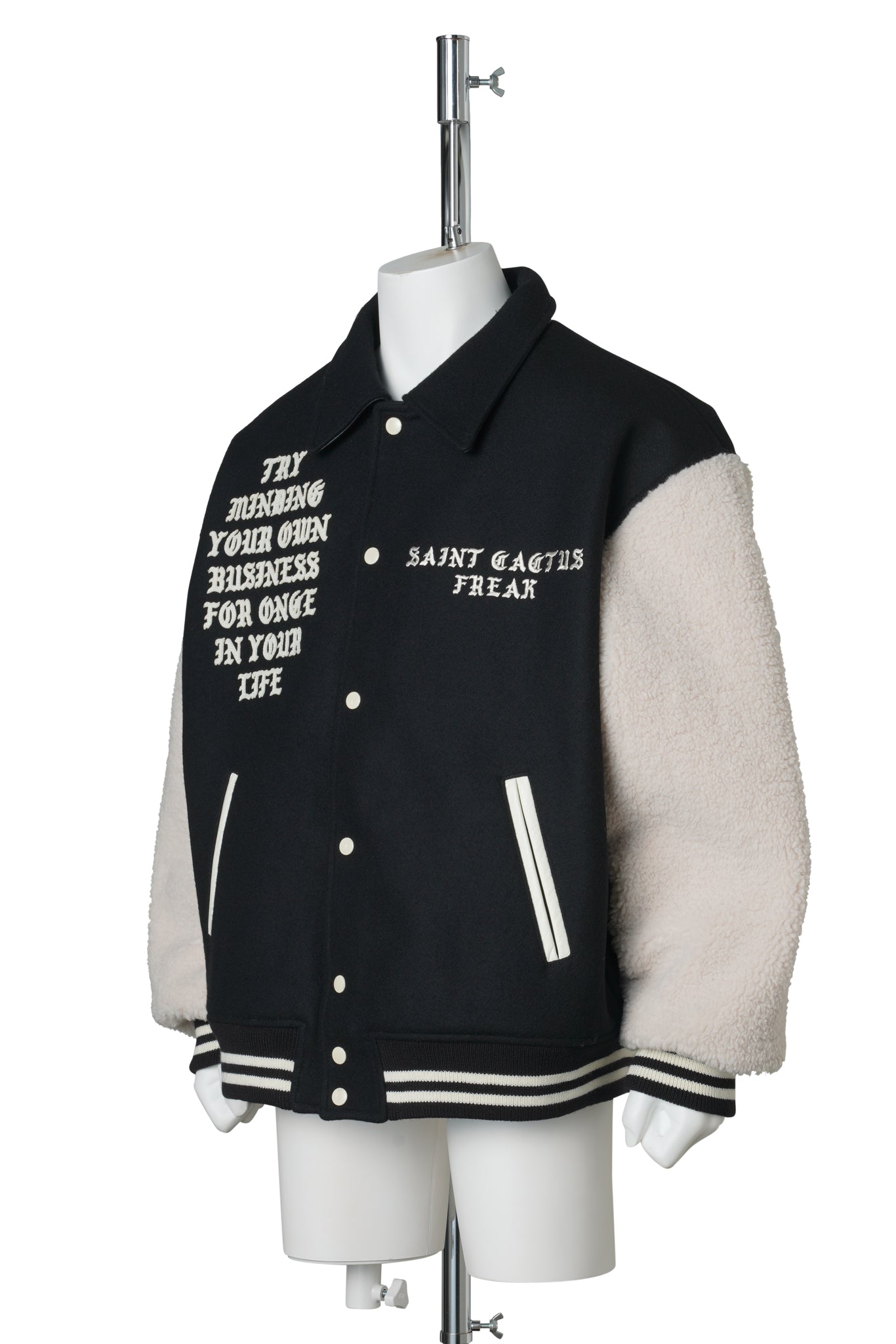 CACTUS PLANT FLEA MARKET CP_VARSITY JKT/LMA / BLACK