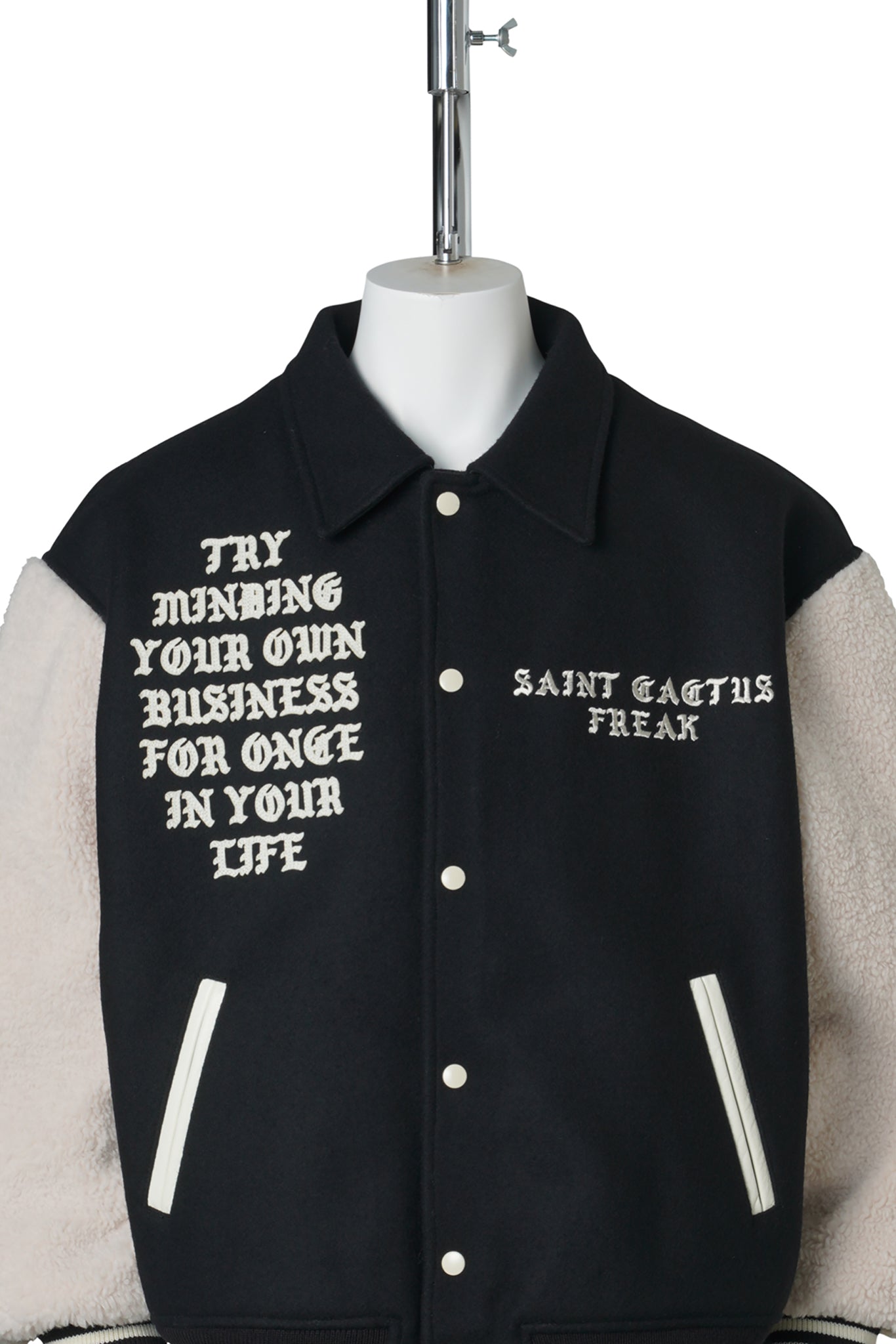 CACTUS PLANT FLEA MARKET CP_VARSITY JKT/LMA / BLACK