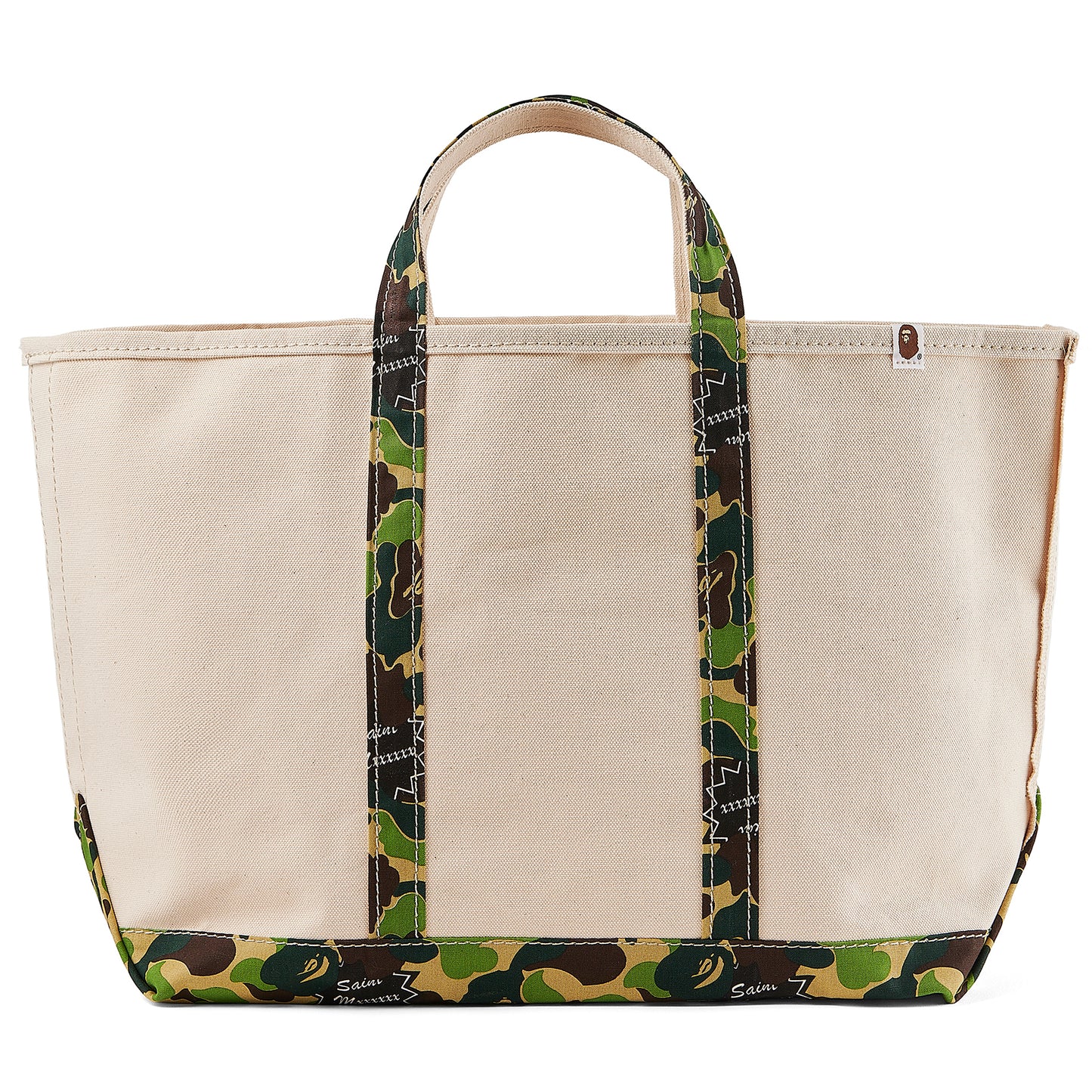 A BATHING APE® AP_TOTE BAG/LARGE / WHITE+CAMO