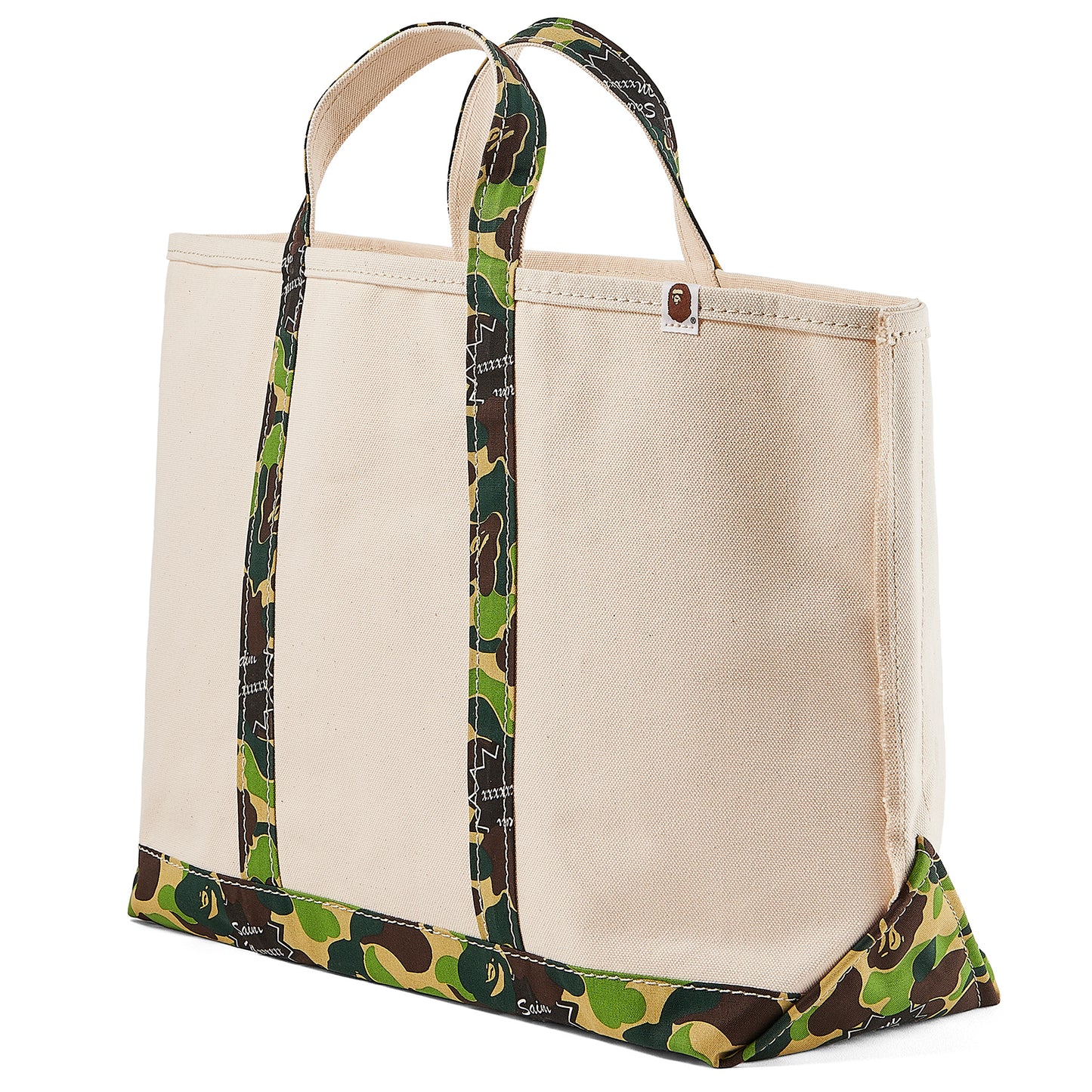 A BATHING APE® AP_TOTE BAG/LARGE / WHITE+CAMO