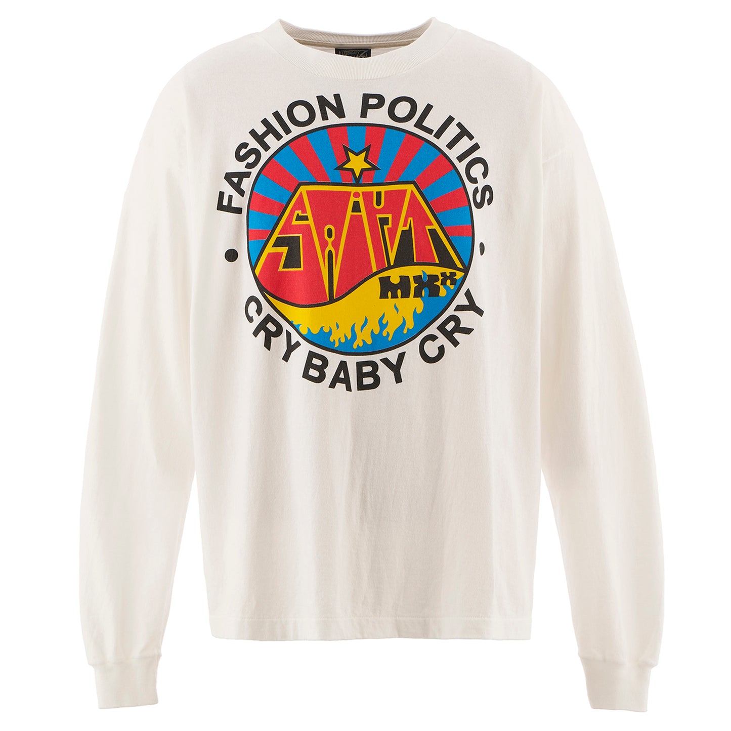 LS TEE / FASHION POLITICS / WHITE