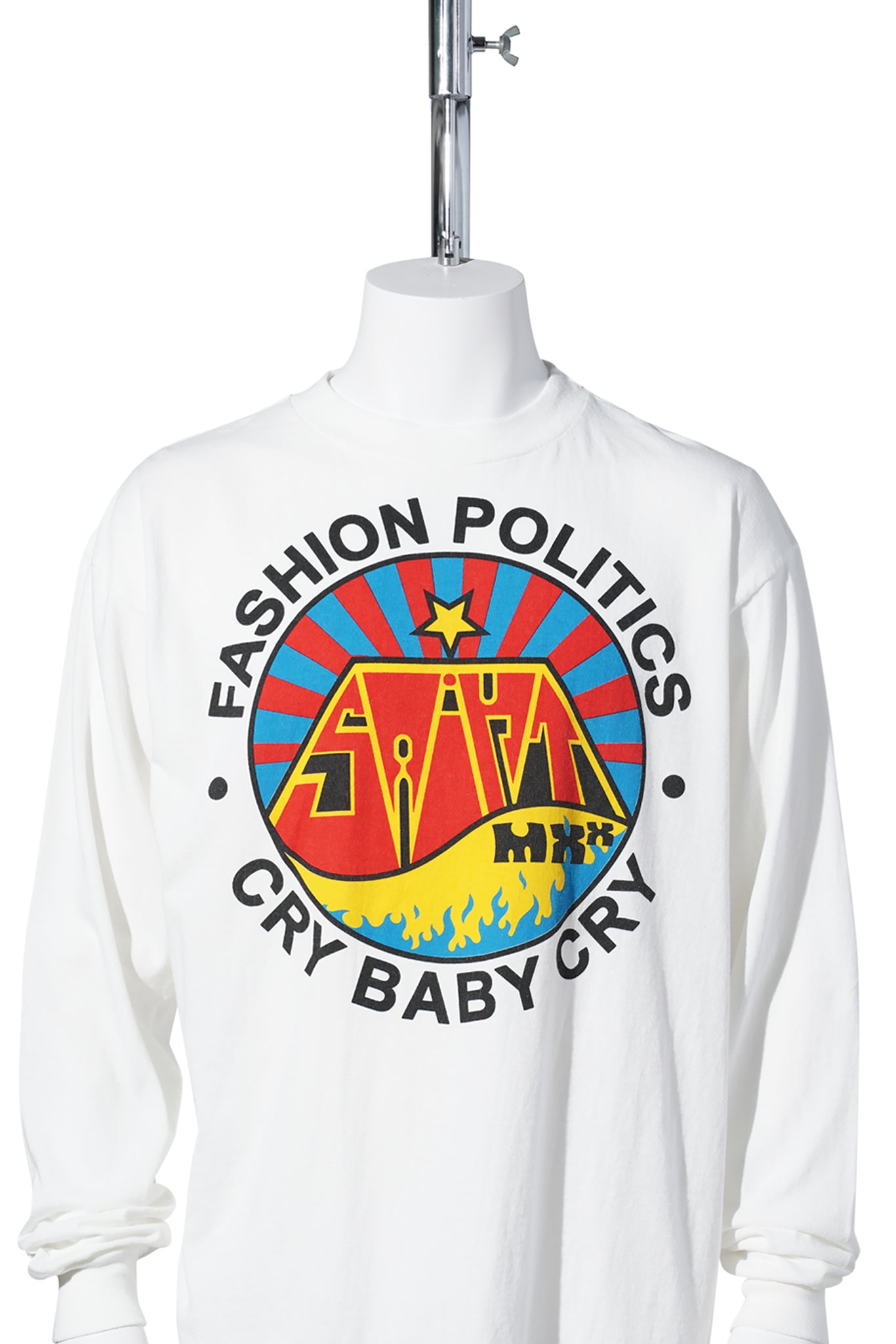 LS TEE / FASHION POLITICS / WHITE