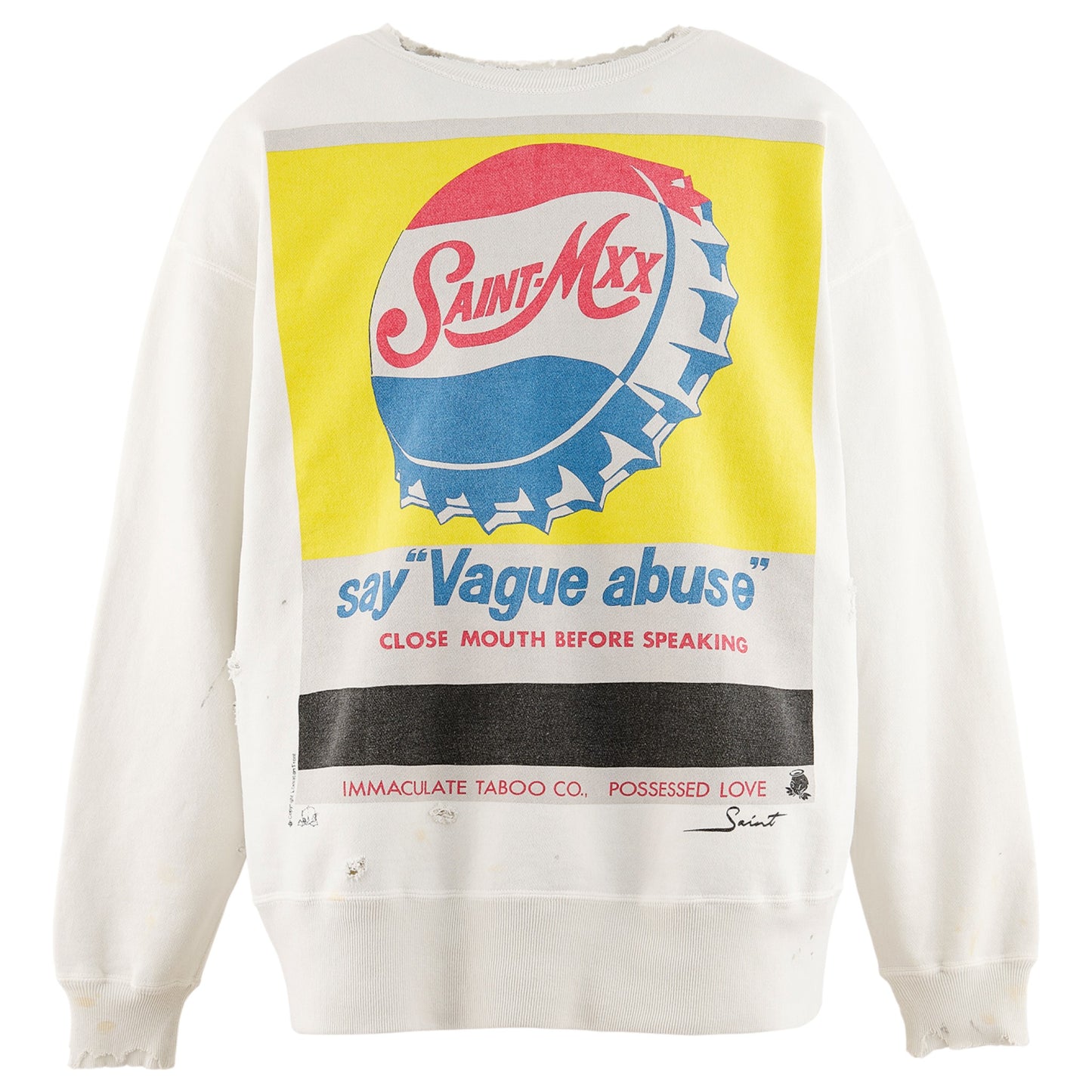 CRW NECK SWT/VAGUE ABUSE / WHITE