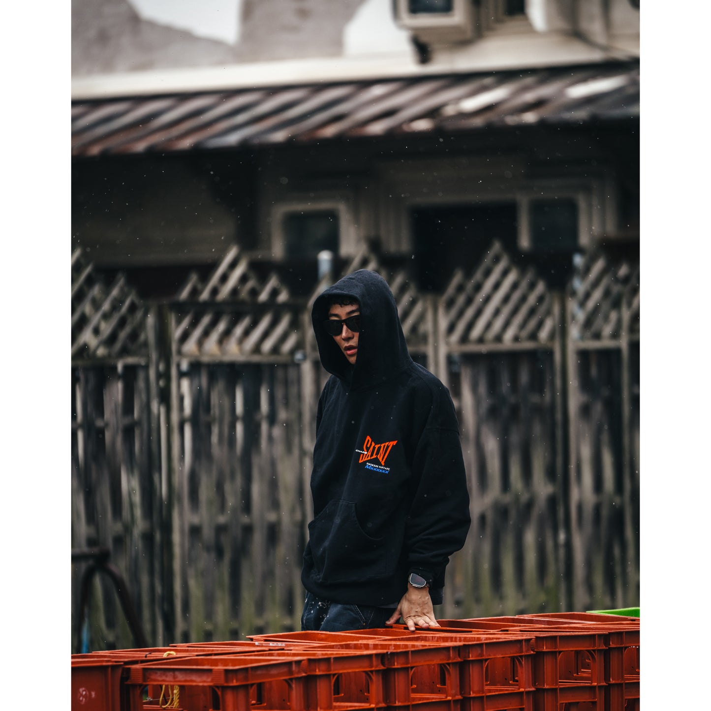 HOODIE / RIBON SAINT / BLACK