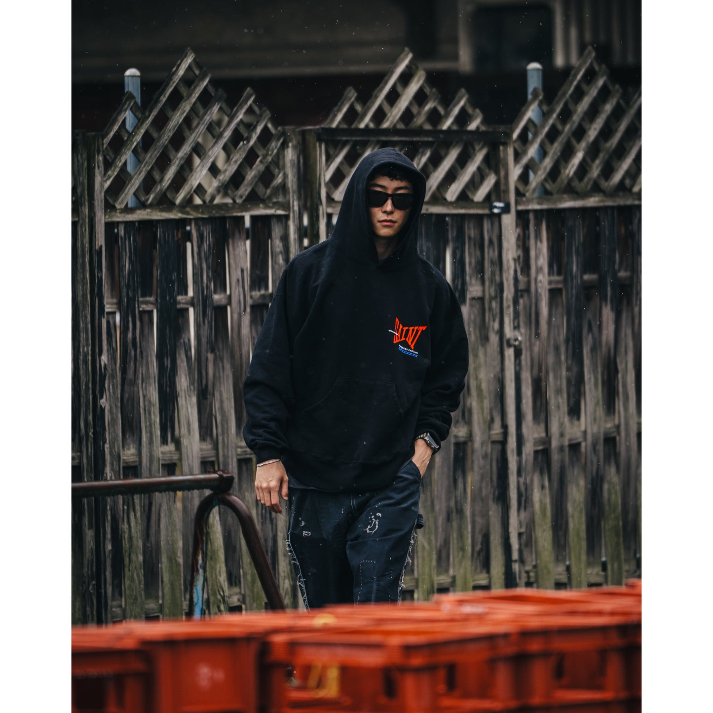 HOODIE / RIBON SAINT / BLACK