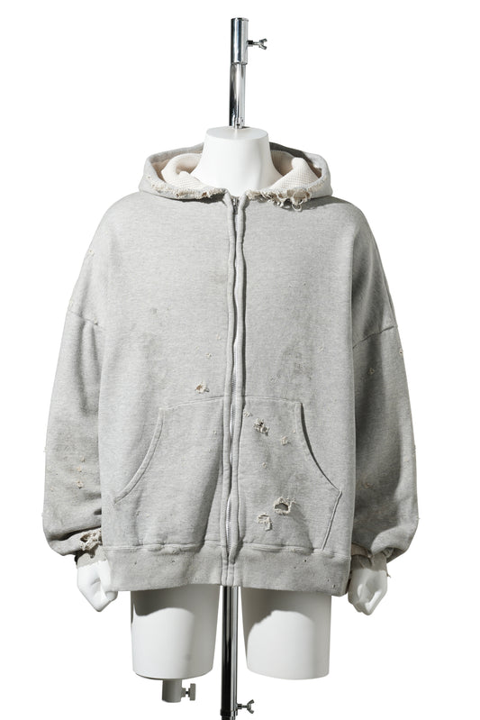 ZIP HOODIE/DOUBLE FACE / GRAY