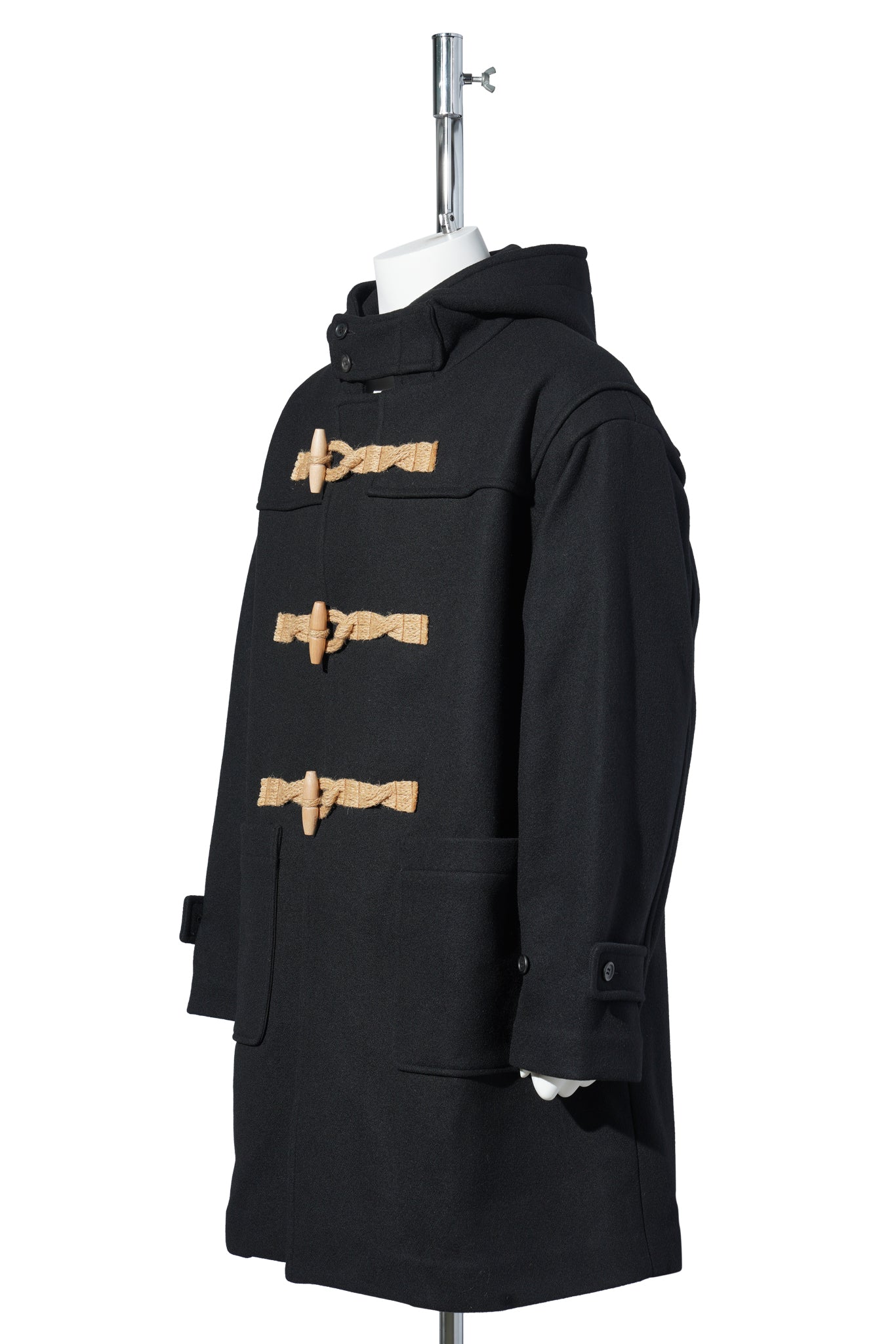 DUFFLE COAT/HOODED / BLACK