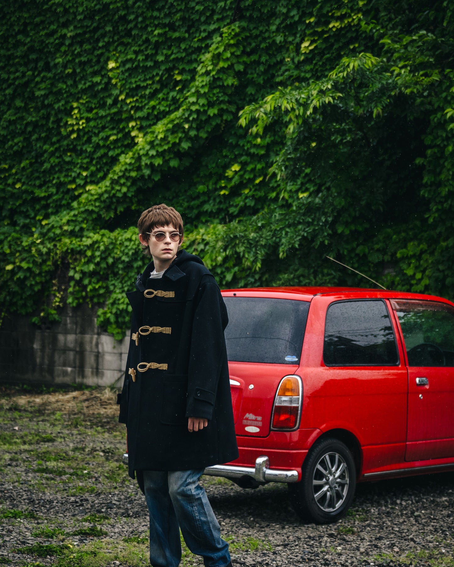 DUFFLE COAT/HOODED / BLACK