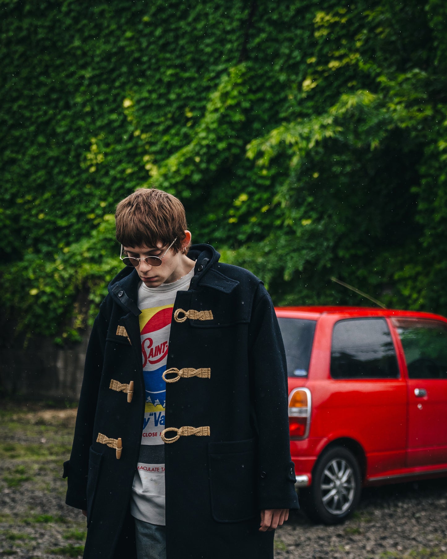 DUFFLE COAT/HOODED / BLACK