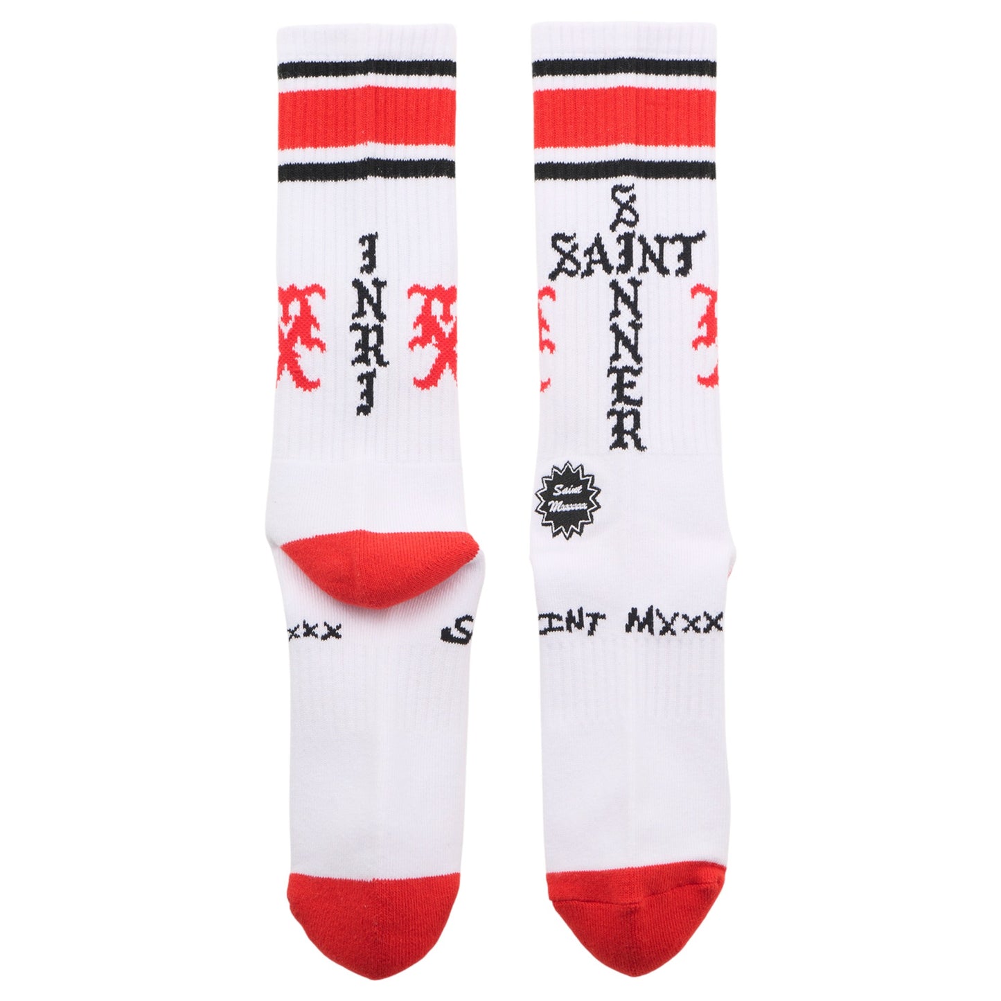 SOCKS/SINNER / WHITE+RED