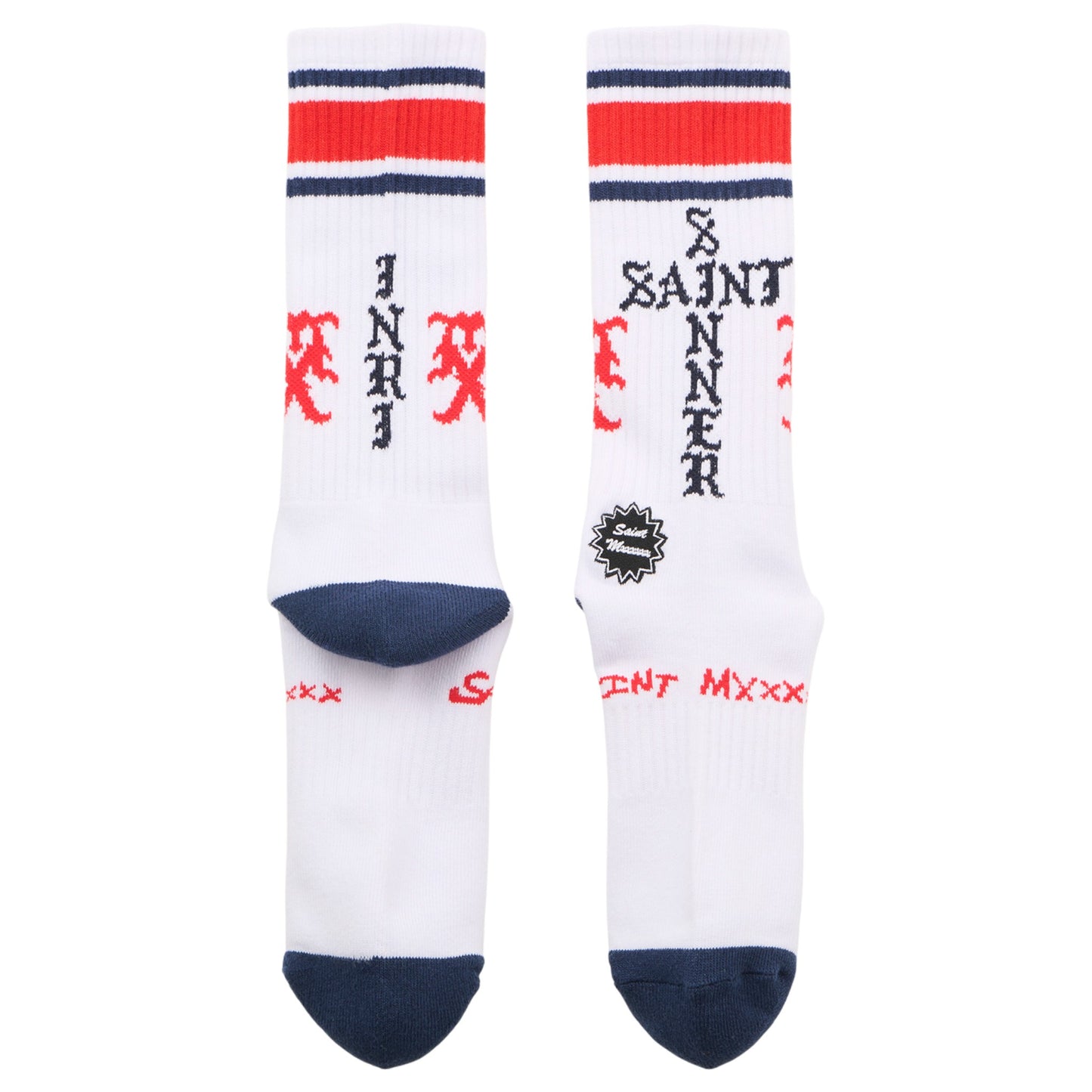 SOCKS/SINNER / WHITE+RED+BLUE