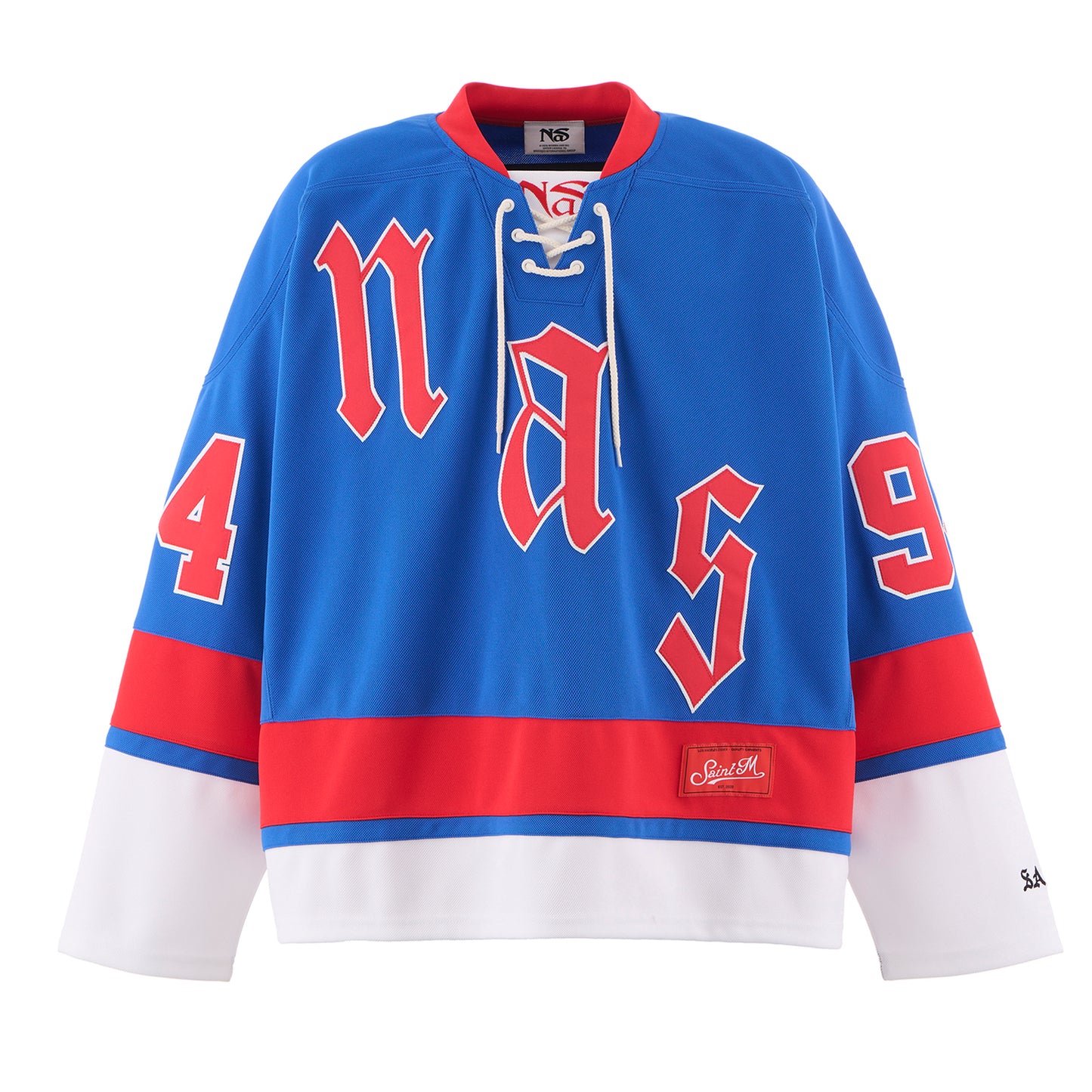 SAINT Mxxxxxx x NaS  NAS_GAME SHIRT / BLUE