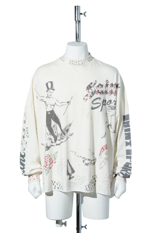 SAINT Mxxxxxx x Alexis Ross ALX_LS TEE/DRAWING / WHITE