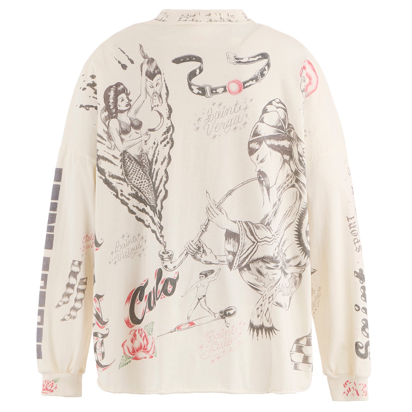 SAINT Mxxxxxx x Alexis Ross ALX_LS TEE/DRAWING / WHITE