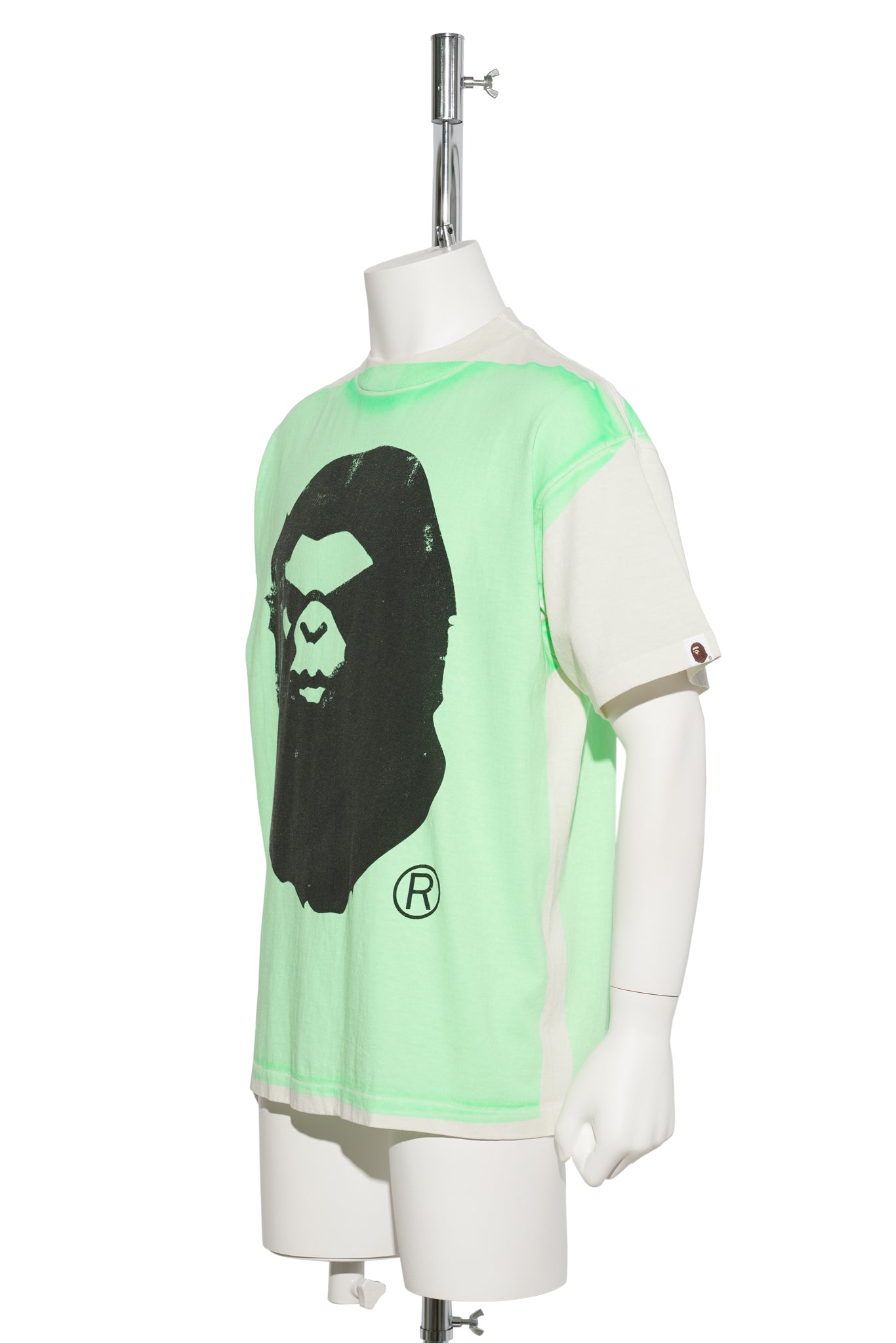 SAINT Mxxxxxx x A BATHING APE® BAPE_SS TEE/HANDPRINT / WHT+GRN