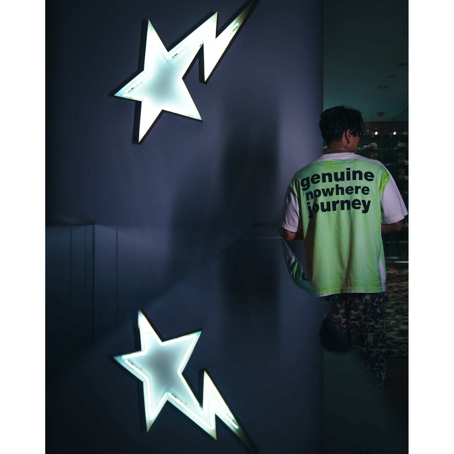 SAINT Mxxxxxx x A BATHING APE® BAPE_SS TEE/HANDPRINT / WHT+GRN