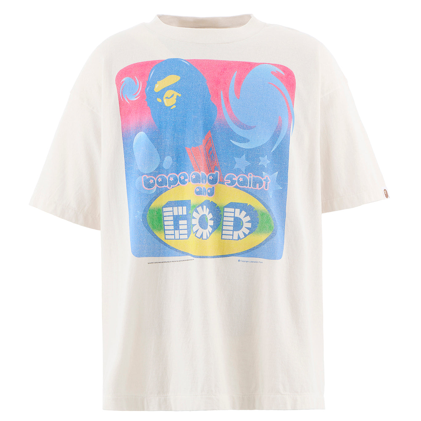 SAINT Mxxxxxx x A BATHING APE® BAPE_SS TEE/GOD / WHITE
