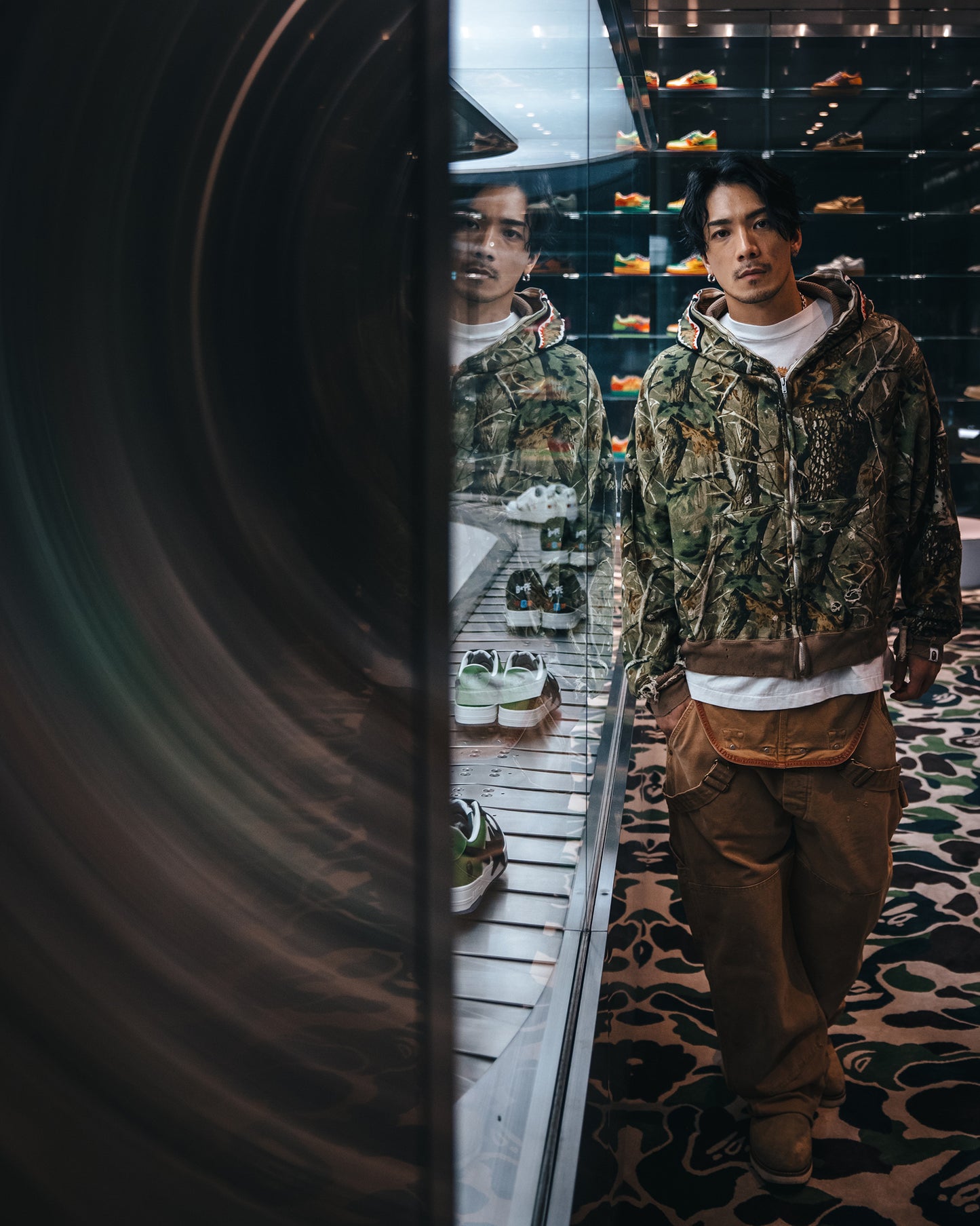 SAINT Mxxxxxx x A BATHING APE® BAPE_ZIP HOODIE/SAHARK / CAMO