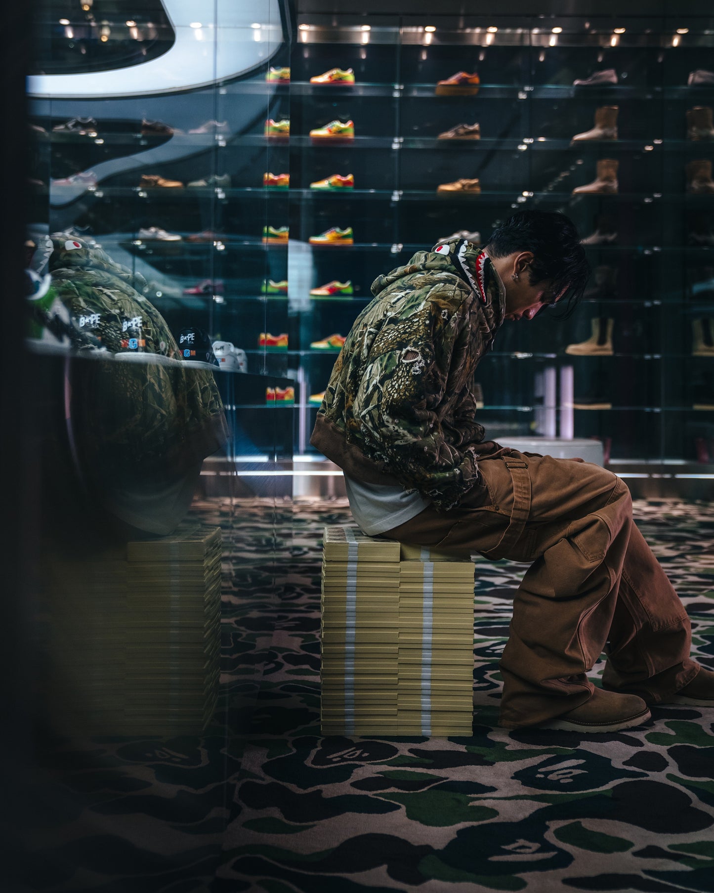 SAINT Mxxxxxx x A BATHING APE® BAPE_ZIP HOODIE/SAHARK / CAMO