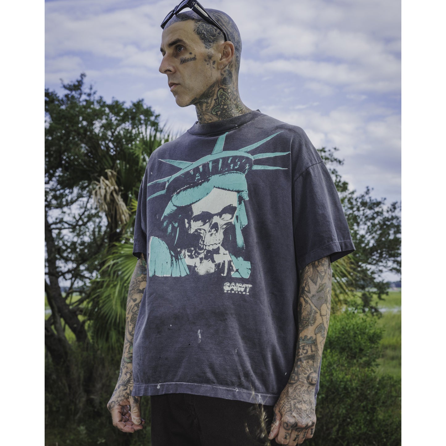 SAINT Mxxxxxx x BABYLON BBLN_SS TEE / SAINT BABYLON / BLACK