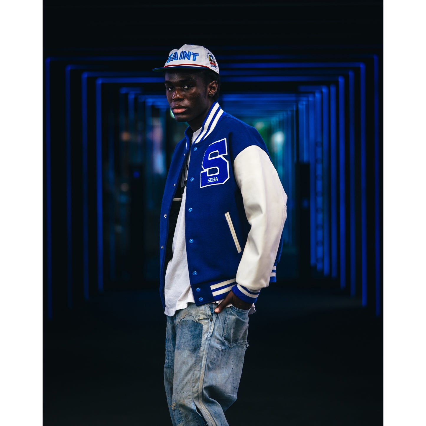 SAINT Mxxxxxx × SEGA SG_VARSITY JKT/SAINT SEGA / BLUE