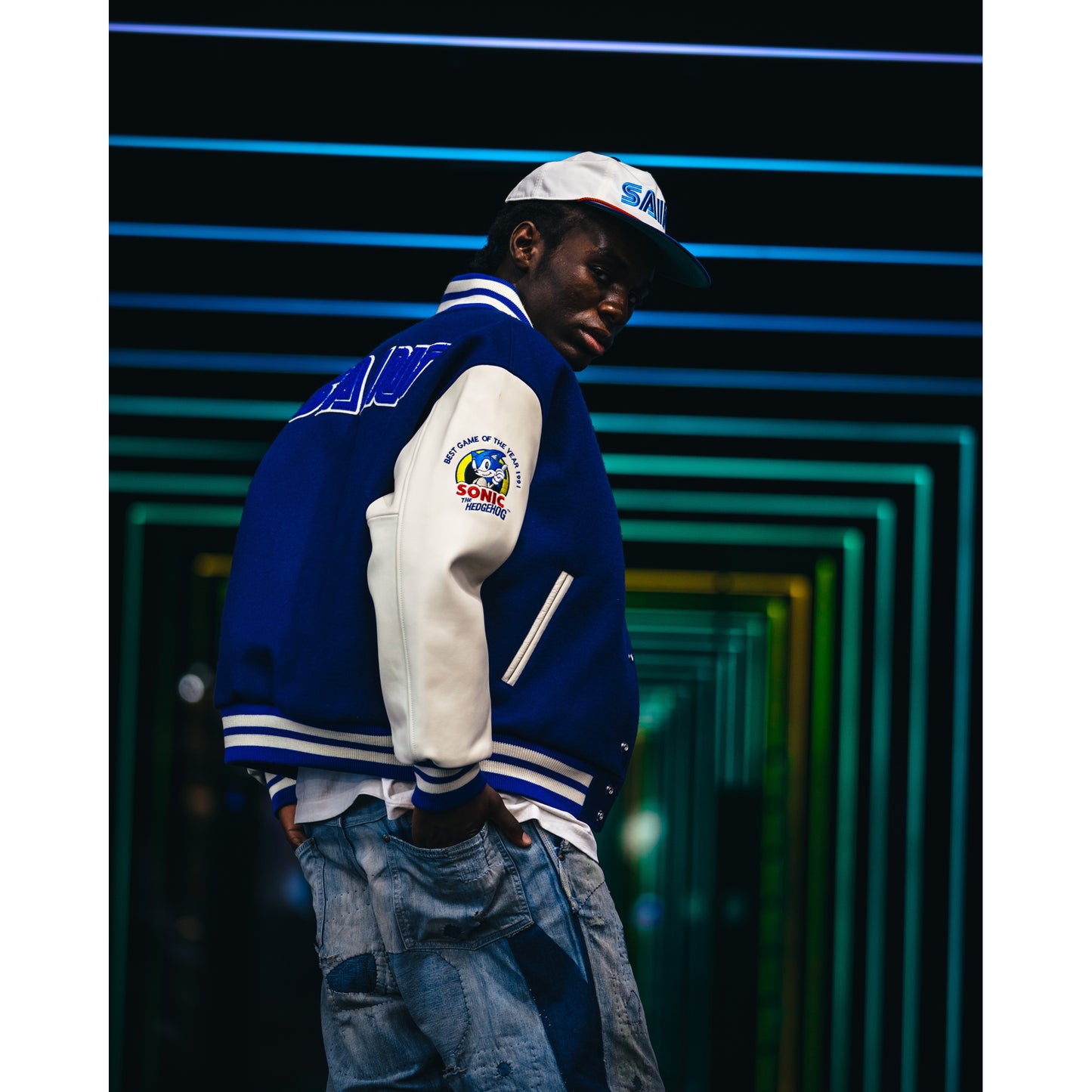 SAINT Mxxxxxx × SEGA SG_VARSITY JKT/SAINT SEGA / BLUE