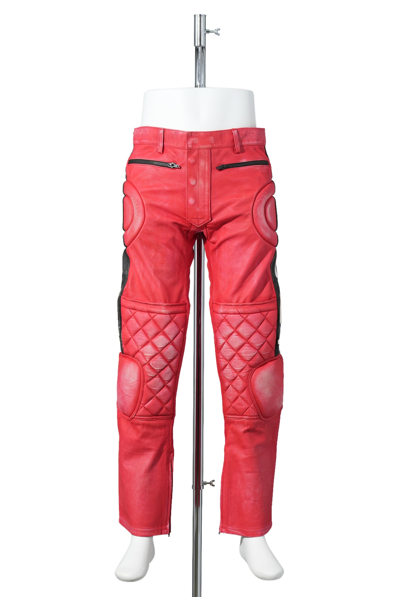 LEATHER PANTS / RACER / RED