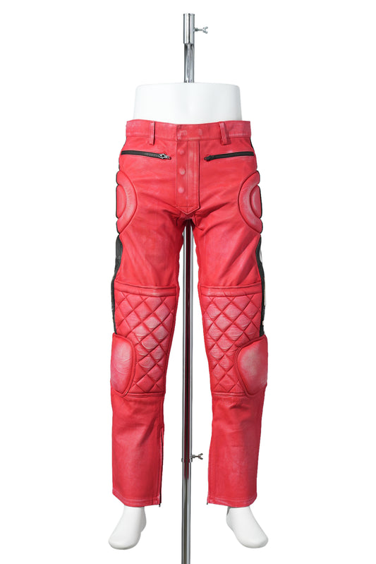 LEATHER PANTS / RACER / RED