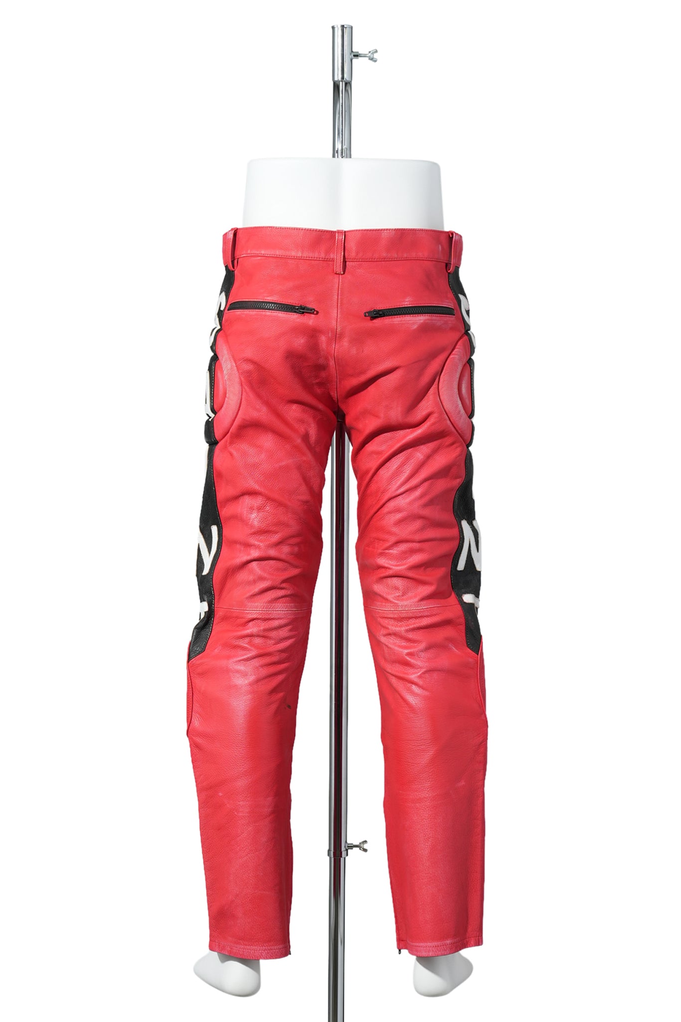 LEATHER PANTS / RACER / RED