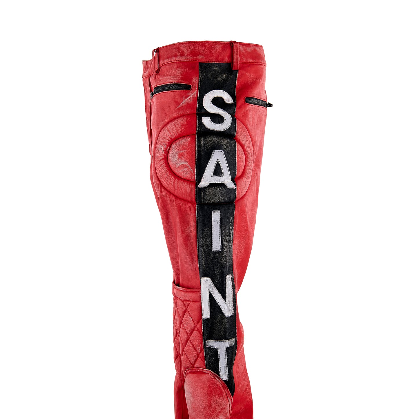 LEATHER PANTS / RACER / RED