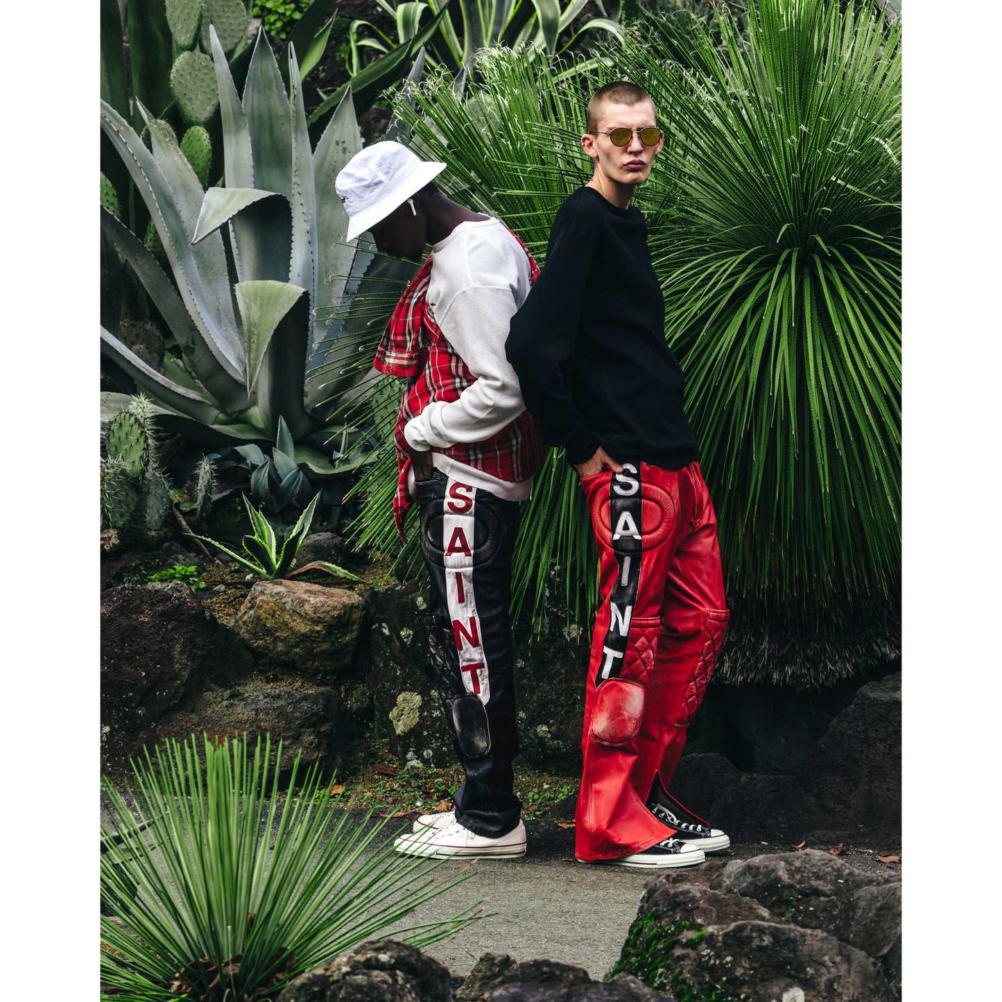 LEATHER PANTS / RACER / RED