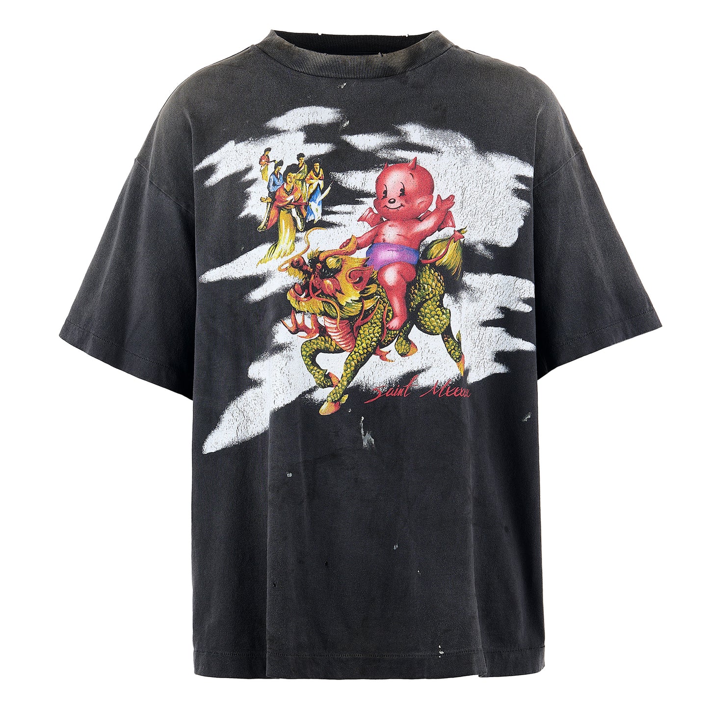 SS TEE/DAMAGED / BLACK