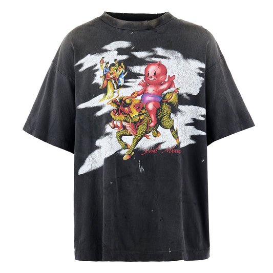 SS TEE/DAMAGED / BLACK