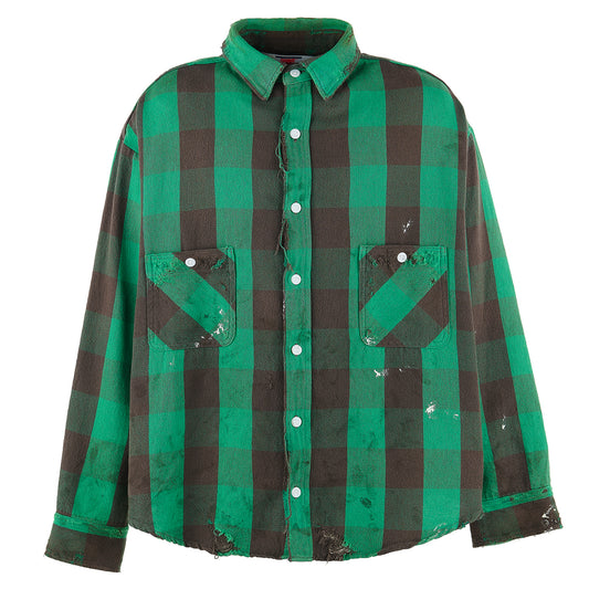 FLANNEL SHIRT/CHECK / GREEN