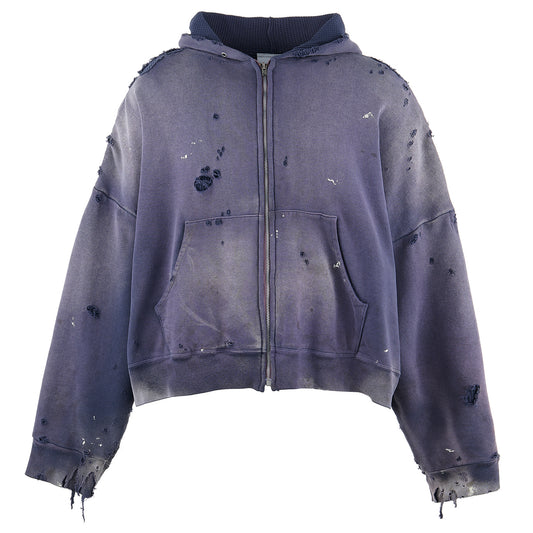 ZIP UP HOODIE/DOUBLE FACE / NAVY