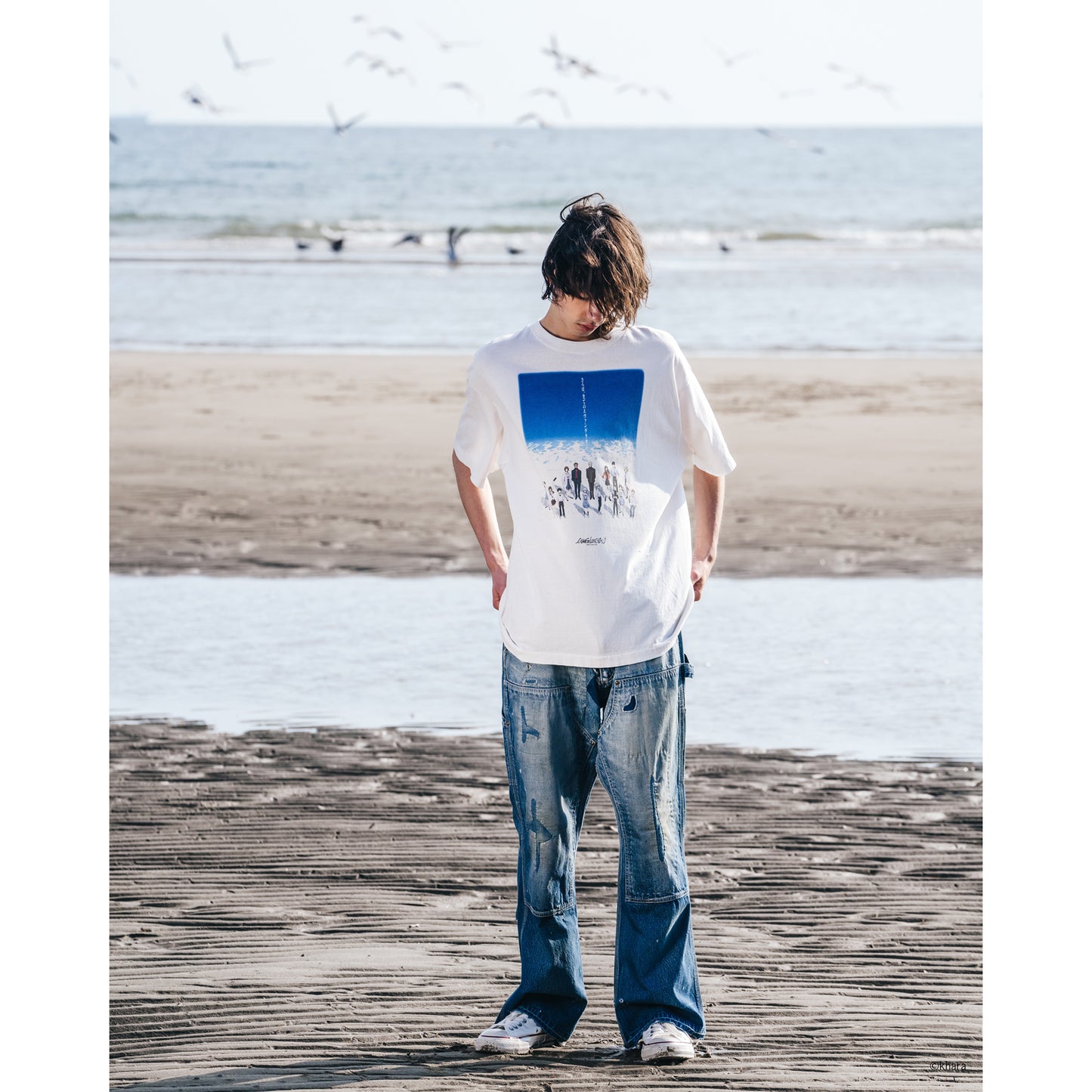 SAINT Mxxxxxx x EVENGELION x GEEKS RULE EV-SS TEE / BLUE/WHITE