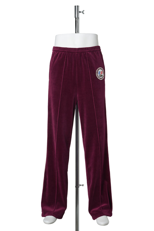 LASTMAN LM TRACK PANTS/VELOUR / BURGUNDY