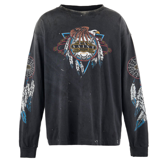 SAINT Mxxxxxx x TEFLON DISCO ML_LS TEE/SAINT DISCO / BLACK