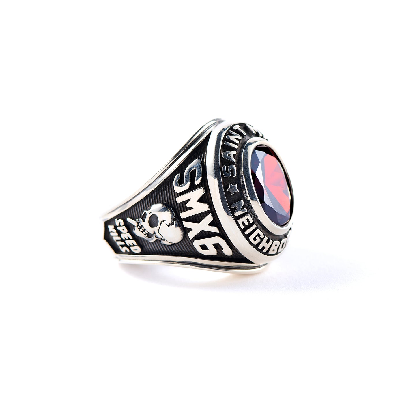 SAINT Mxxxxxx x NEIGHBORHOOD NH STHD . SILVER RING / SILVER