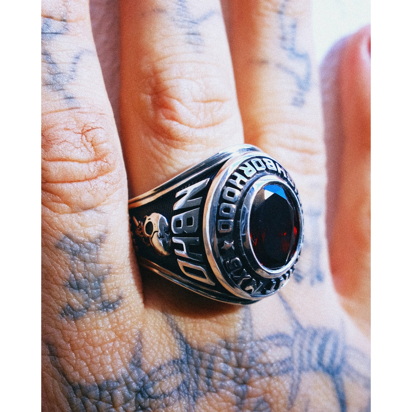 SAINT Mxxxxxx x NEIGHBORHOOD NH STHD . SILVER RING / SILVER