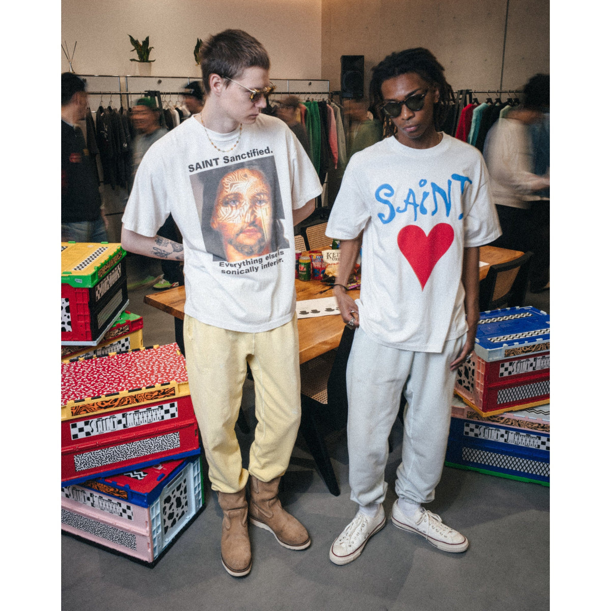 SS T-SHIRT/SANCTIFIED / WHITE